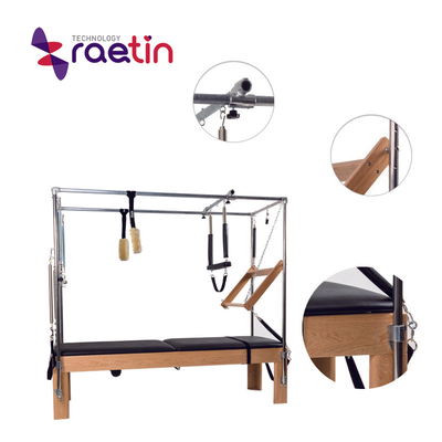 High quality beech wood pilate reformer with stainless steel half trapeze