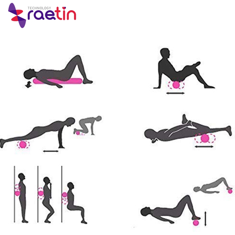 Yoga Foam Roller stretches with Floating Point for Pilates Fitness Exercise and Physio Massage