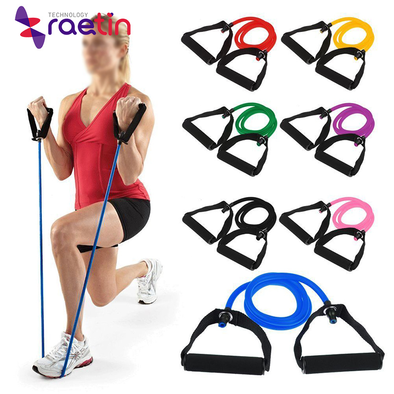 New Product Pilates Resistance Band With Foam Handles For Yoga Pilates 